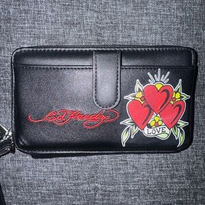 Ed Hardy Black Wristlet